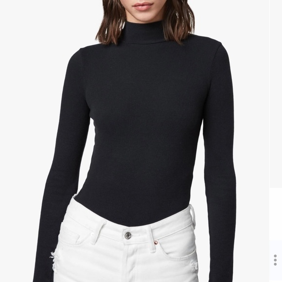 AllSaints Raffi Roll Neck Bodysuit - Picture 3 of 5
